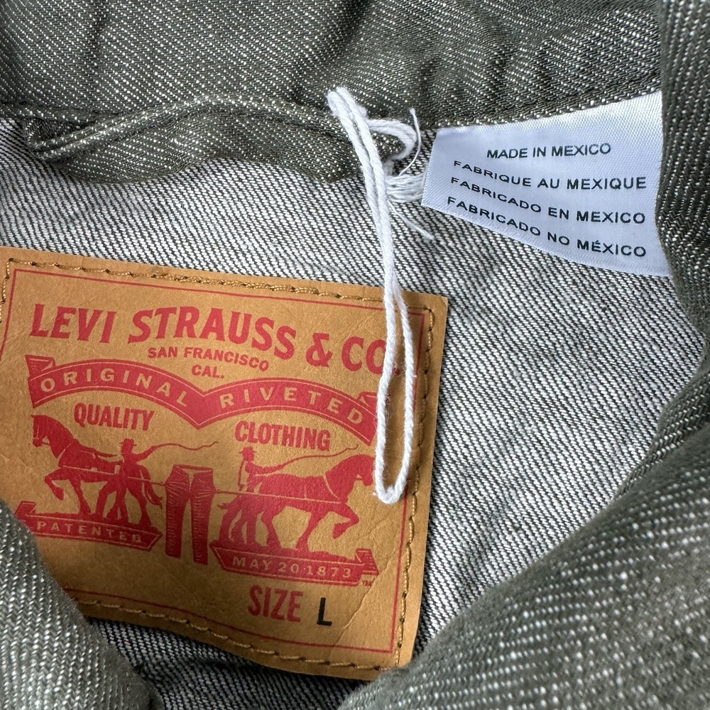 Levi's Green Denim Dual Pocket Trucker Men's Jacket Size Large - Picture 3 of 4